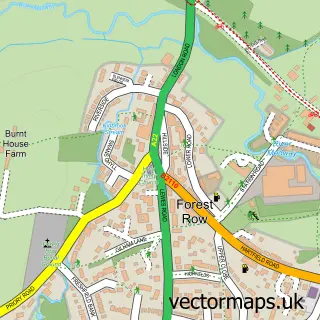 Street map sample of Forest Row, East Sussex