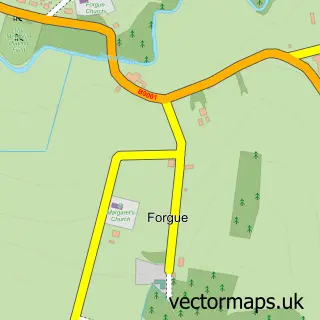 Street map sample of Forgue, Aberdeenshire