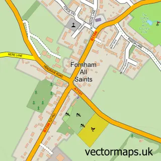 Street map sample of Fornham All Saints, Suffolk