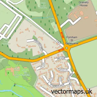 Street map sample of Fornham St Genevieve, Suffolk