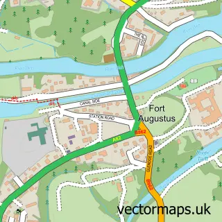 Street map sample of Fort Augustus, Inverness