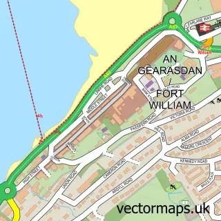 Street map sample of Fort William, Inverness
