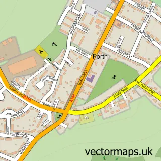 Street map sample of Forth, Lanarkshire
