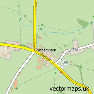 Street map sample of Forthampton, Gloucestershire