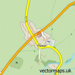 Street map sample of Forton, Staffordshire
