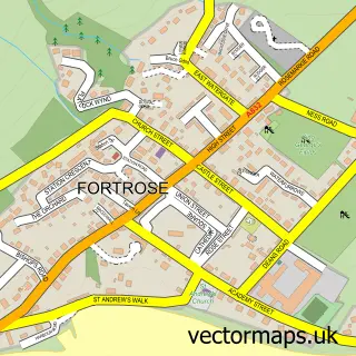 Street map sample of Fortrose, Ross and Cromarty