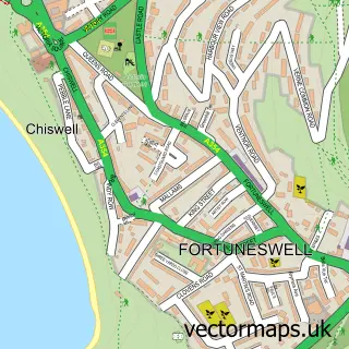 Street map sample of Fortuneswell, Dorset