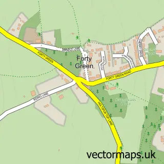 Street map sample of Forty Green, Buckinghamshire