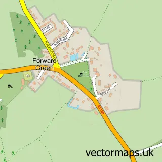 Street map sample of Forward Green, Suffolk