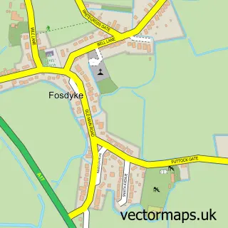 Street map sample of Fosdyke, Lincolnshire