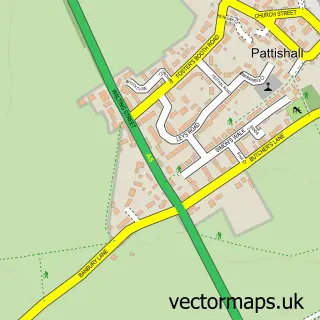 Street map sample of Fosters Booth, Northamptonshire