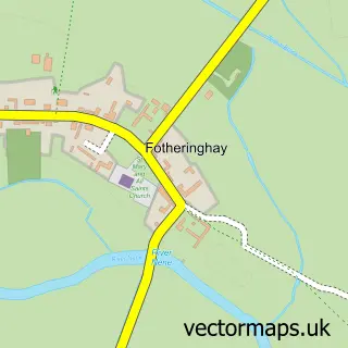 Street map sample of Fotheringhay, Northamptonshire