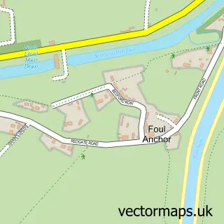 Street map sample of Foul Anchor, Cambridgeshire