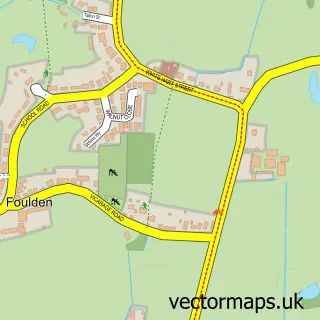 Street map sample of Foulden, Norfolk