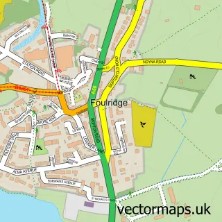 Street map sample of Foulridge, Lancashire