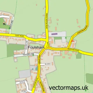 Street map sample of Foulsham, Norfolk