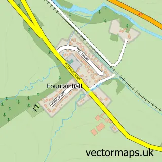 Street map sample of Fountainhall, Roxburgh, Ettrick and Lauderdale