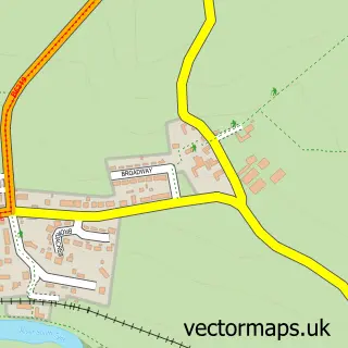 Street map sample of Fourstones, Northumberland