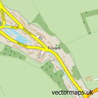 Street map sample of Fovant, Wiltshire