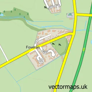 Street map sample of Foveran, Aberdeenshire