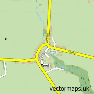 Street map sample of Fowlis Easter, Angus