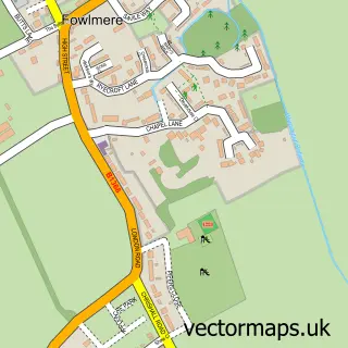 Street map sample of Fowlmere, Cambridgeshire