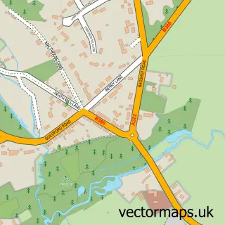 Street map sample of Fox Corner, Surrey
