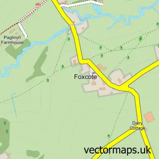 Street map sample of Foxcote, Somerset