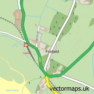 Street map sample of Foxfield, Cumbria