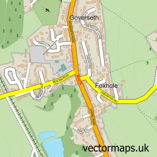 Street map sample of Foxhole, Cornwall