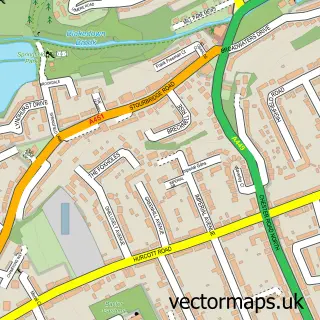 Street map sample of Foxholes, Worcestershire