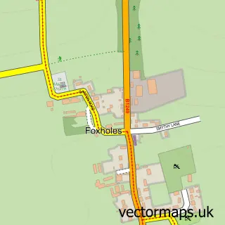 Street map sample of Foxholes, North Yorkshire