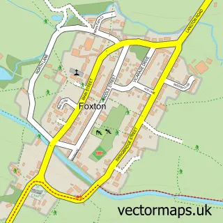 Street map sample of Foxton, Leicestershire