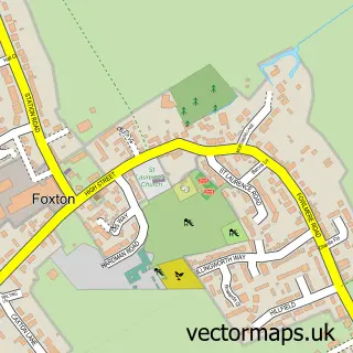 Street map sample of Foxton, Cambridgeshire