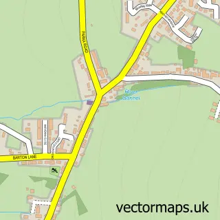Street map sample of Fraddon, Cornwall