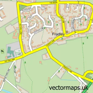 Street map sample of Fradley, Staffordshire