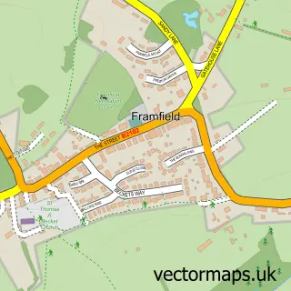 Street map sample of Framfield, East Sussex