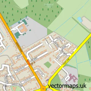 Street map sample of Framingham Earl, Norfolk