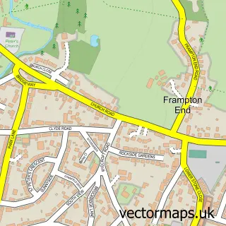 Street map sample of Frampton Cotterell, Gloucestershire