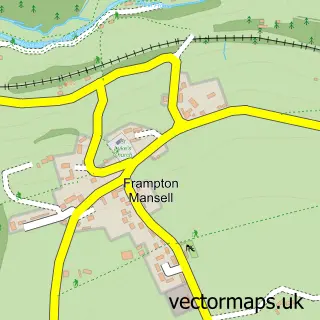 Street map sample of Frampton Mansell, Gloucestershire