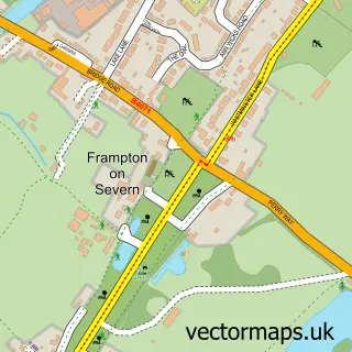 Street map sample of Frampton on Severn, Gloucestershire