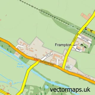 Street map sample of Frampton, Dorset