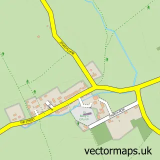 Street map sample of Framsden, Suffolk