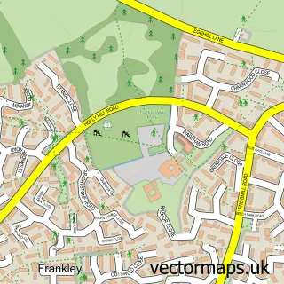 Street map sample of Frankley, West Midlands