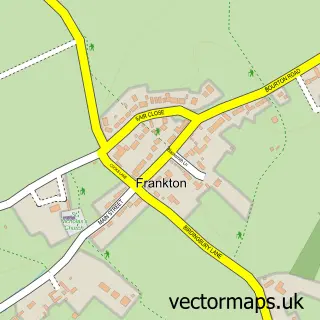 Street map sample of Frankton, Warwickshire