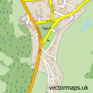 Street map sample of Frant, East Sussex