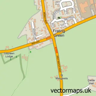 Street map sample of Frating, Essex