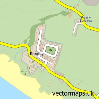Street map sample of Freathy, Cornwall