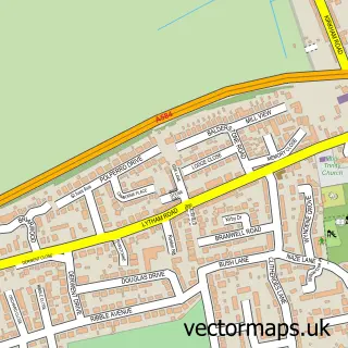 Street map sample of Freckleton, Lancashire