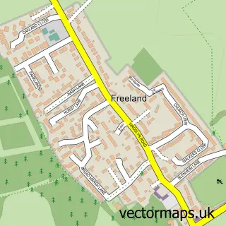 Street map sample of Freeland, Oxfordshire